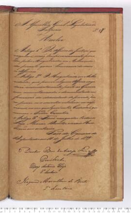 Autógrafo da Resolução de 10-07-1829 sobre a Determinação de provimento temporário à Ofícios de Justiça pelos Magistrados e Autoridades