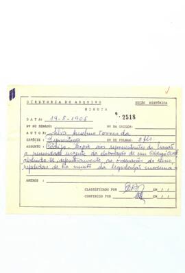 1905 - Representação sobre Criação do Código Civil