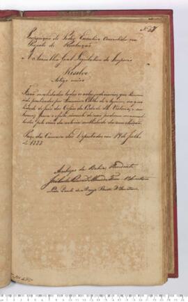 Autógrafo da Resolução de 19-07-1828 sobre a Revalidação dos atos judiciais praticados por Francisco Coelho de Aguiar, Juiz dos Órfãos da Cidade de Vitória