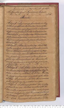Autógrafo da Lei de 04-10-1827 sobre a Redução de letras aceitas pelos devedores em contratos de arrecadação das Rendas Públicas