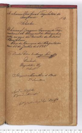 Autógrafo da Resolução de 11-07-1829 sobre a Declaração dos Direitos de Cidadão Brasileiro ao Coronel Joaquim Ignácio de Lima