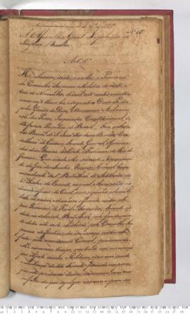Autógrafo da Resolução de 20-10-1827 sobre a Provisão do Conselho Supremo Militar de 23-11-1825 declarada abusiva, írrita e nula