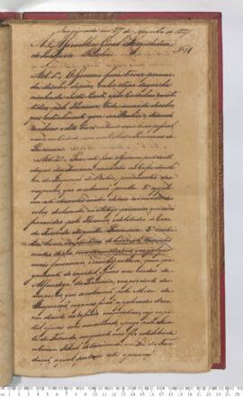 Autógrafo da Resolução de 08-11-1827 sobre a Determinação de troca das moedas de cobre em circulação na Província da Bahia por moedas cunhadas na Corte e cédulas do Tesouro