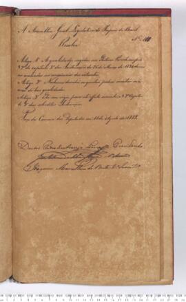 Autógrafo da Resolução de 11-08-1829 sobre as Qualidades exigidas nos Eleitores Paroquiais devem ser avaliadas na consciência dos votantes