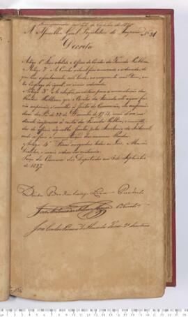 Autógrafo da Lei de 06-09-1827 sobre a Extinção do ofício de Corretor da Fazenda Pública