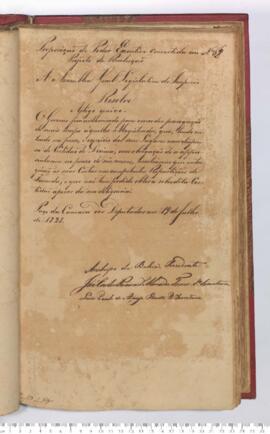 Autógrafo da Resolução de 19-07-1828 sobre a Prorrogação para apresentação de Certidão de Décima por parte dos Magistrados
