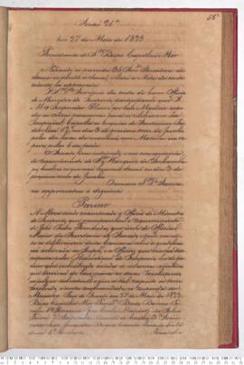 Ata da 21ª Sessão do dia 27-05-1829
