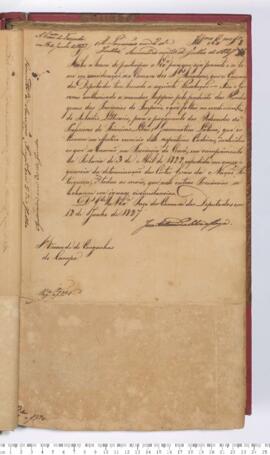 Autógrafo da Resolução de 12-06-1827 sobre a Autorização para suprimento de rendimento do Subsídio Literário