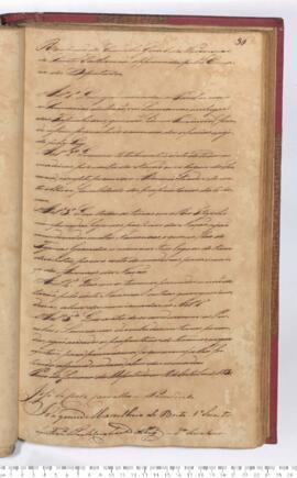 Autógrafo da Resolução de 18-10-1830 sobre a Reserva das Espécies Parobas e Lucuranas