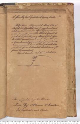 Autógrafo de 03-11-1827 do Projeto de Resolução de 10-11-1827 aprovado pela Câmara dos Deputados e remetido à Câmara dos Senadores sobre aplicação do Alvará de 21-05-1751 referente às Arrematações feitas nas Alfândegas para Venda em Hasta Pública conforme Alvará de 18-11-1803