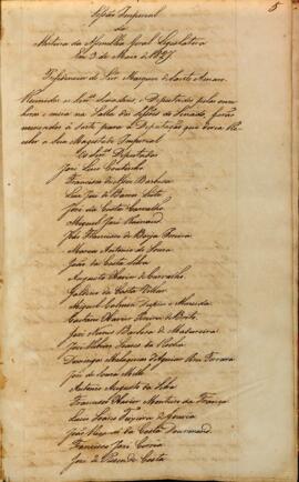 Ata da Sessão Imperial de Abertura da Assembleia Geral Legislativa do dia 03-05-1827