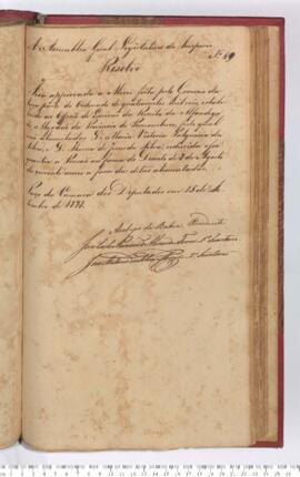 Autógrafo da Resolução de 15-09-1828 sobre a Graça concedida pelo Governo do Ordenado ao qual eram alimentadas Dona Maria Victoria Pulcheria da Silva e Thereza de Jesus da Silva