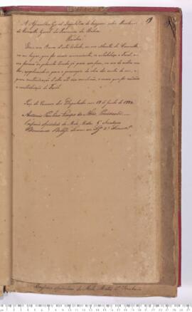 Autógrafo da Resolução de 18-06-1832 sobre a Instalação de um farol na Barra de São Salvador