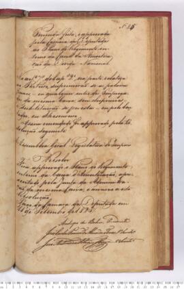 Autógrafo da Resolução de 11-09-1828 sobre a Aprovação do Regimento Interno da Caixa de Amortização da Dívida Nacional