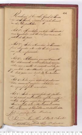 Autógrafo da Resolução de 23-10-1830 sobre o Sistema de medidas Padrão na Província de São Paulo