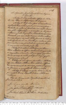 Autógrafo da Lei de 26-06-1828 sobre a Extinção do ofício de Selador nas Alfândegas do Império