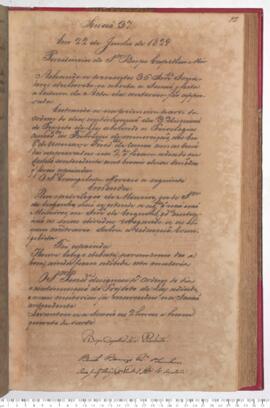 Ata da 37ª Sessão do dia 22-06-1829