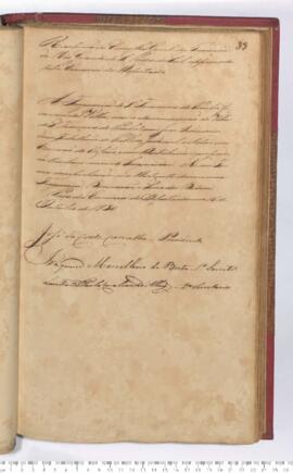 Autógrafo da Resolução de 18-10-1830 sobre a Elevação da Freguesia de São Franscisco de Paula a categoria de Vila